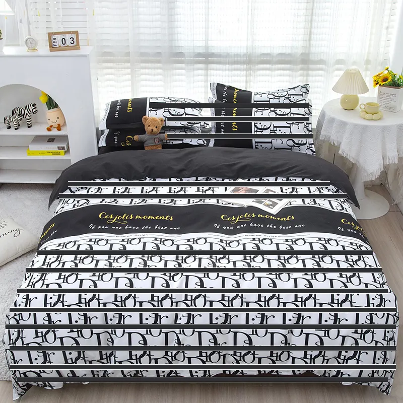 Wholesale New Designs Super King Bed Sheet Set Printed Luxury Cover Bedding Sets