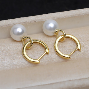 Pendientes Lisos en Forma de U de Plata S925 con 10-12 Perlas, Bandeja de Accesorios de Joyería DIY 4992, Accesorio de Moda - Product Image 5