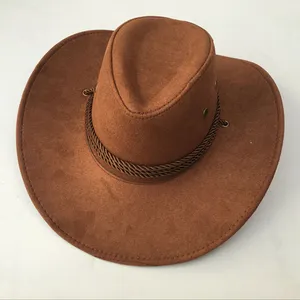 Chapéu de cowboy, chapéu de cowboy para o sol, para atividades ao ar livre, imitação de pele, chapéu de cowboy