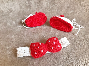 Conjunto de Zapatos de Bebé Hechos a Mano con Orejas de Dibujos Animados y Lazo, Zapatillas Suaves de Punto para Bebés que Empiezan a Caminar, Regalo para Guardería - Product Image 4
