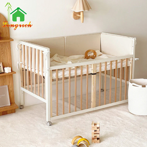 Legno culla bambino Set completo culla materasso protezione 3P a prova di acqua pannolino fasciatoio Set lettino bambino - Product Image 1