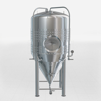 Fermenteur conique en acier inoxydable SUS304 de 1000 L avec pompe et moteur, système CIP, refroidissement par enveloppe glycolée pour la fermentation de la bière