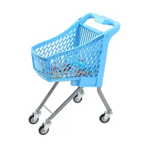 Troli Belanja Mini Anak-Anak, Troli Dorong Plastik Eropa untuk Supermarket dan Toko dengan Tiang Bendera - Product Image 4