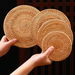 Posavasos de Mimbre de Bambú con Diseño de Flores, Hechos a Mano, Naturales, Aislantes del Calor, Manteles Individuales, Decoración Navideña Hecha en Vietnam - Product Image 5