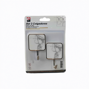 Crochets muraux carrés en marbre Erpsl, lot de 2, charge maximale 2,0 kg - Product Image 1