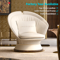 Fauteuil d'appoint incurvé moderne de luxe, fauteuil lounge moderne pour salon, hall d'hôtel, club, villa, fauteuils d'appoint en cuir, meubles