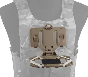 战术MOLLE导航板支架背心胸部安装可折叠手机支架