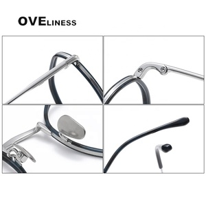 Gafas de acetato de titanio para hombre y mujer, anteojos con montura <span class=keywords><strong>Retro</strong></span> y cuadrada, graduadas, para miopía, 2023 - Product Image 4