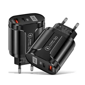 빠른 충전 3.0 + PD20W USB 충전기 EU/미국 플러그 전화 어댑터 화웨이 메이트 30 태블릿 휴대용 벽 모바일 빠른 충전기