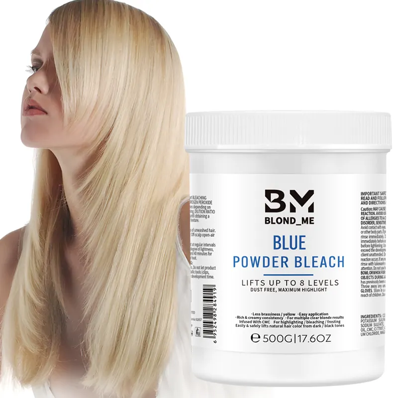 Salon Professional Custom Hair Color Dye Bleaching Cream Level Up 9 High Quality 500Gr White Hair Bleach Powder And Developer