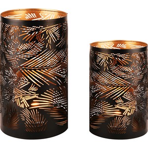 Luxury Hotel Tealight Candle Holder with <b>Leaf</b> Laser Cut Design Tabletop Candle Decor for Restaurant Spa Interior Ambience - Product Image 2