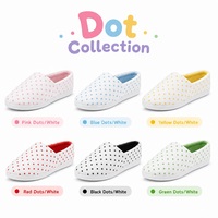 Pantoufles d'intérieur en coton à pois, à enfiler, semelle souple et coussinée, antidérapantes, pour invités