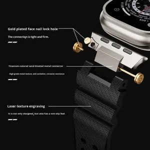 Bracelet de montre en silicone à double trou Mecha pour Apple Watch Ultra 2 49 mm 46 mm 42 mm Series 9 8 7 6 5, bracelet de montre de sport étanche - Product Image 3