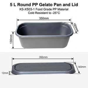Pot à glace personnalisé imprimé de 5 <span class=keywords><strong>litres</strong></span>, en <span class=keywords><strong>plastique</strong></span> PP de qualité alimentaire, anti-fuite et inviolable - Product Image 1
