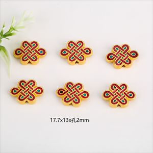 ลูกปัดเคลือบสีแดงน้ำเงินลายปมจีนแบบคลอซอนน์ ของ Lisheng Jewelry สำหรับทำเครื่องประดับ DIY สไตล์เรโทรศิลปะ - Product Image 4