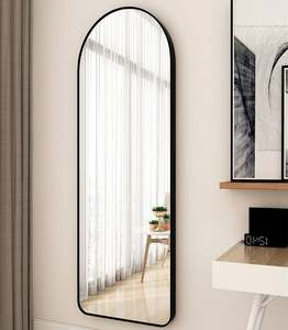 Miroir mural sur pied de luxe en aluminium doré et noir, grand format, pour chambre à coucher et salle de bain - Product Image 4