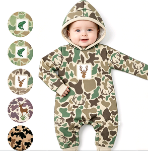 Ropa de Camuflaje Personalizada para Niños, 95% Algodón, 5% Elastano, Sudadera con Capucha, Mameluco Tipo Burbuja para Bebé, Ropa de Moda para Recién Nacidos - Product Image 2