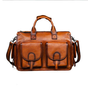 Оптовая продажа: Мужская сумка-мессенджер ручной работы из винтажной кожи Crazy Horse с молнией, большая вместимость, для путешествий - Product Image 3