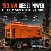Compresseur d'air à vis diesel portable BLURBLY BC600 600CFM 17Bar 153kW avec moteur Cummins pour l'exploitation minière et le forage DTH