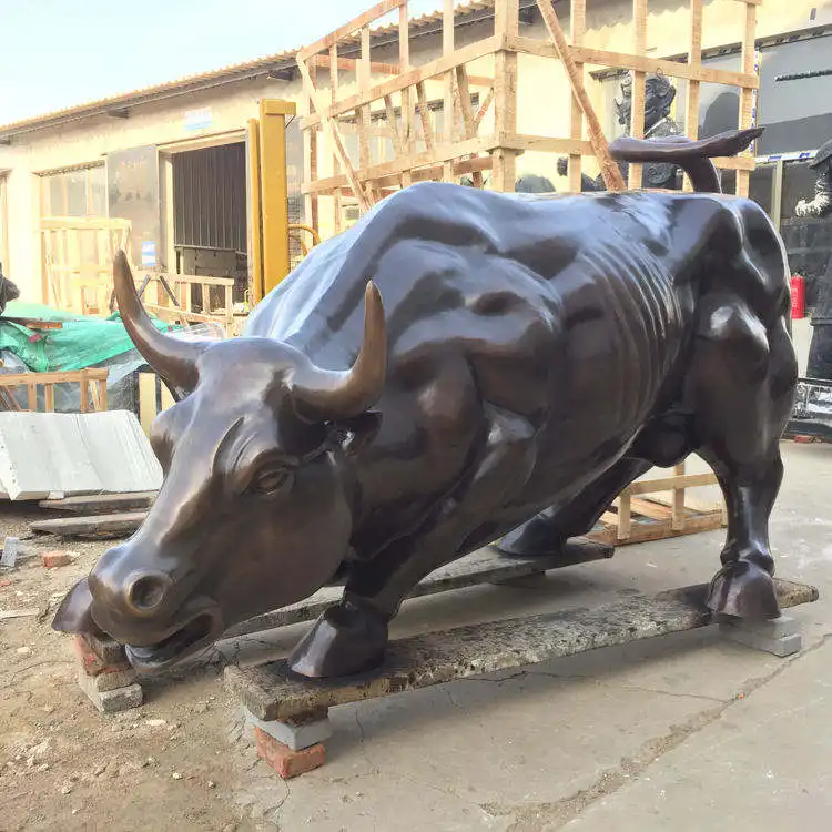 売れ筋動物像耐久性のある屋外ガーデンブロンズプラザセンターカスタマイズされた雄牛の彫刻