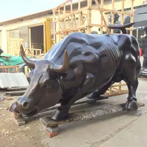 Venta caliente Animal Estatua duradera al aire libre jardín Bronce Plaza Centro personalizado Toro Esculturas