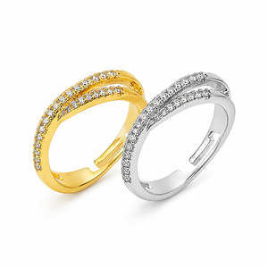 Anello a doppia fila, accessorio di moda per l'uso quotidiano femminile - Product Image 1