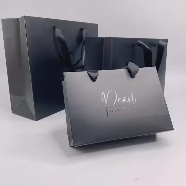 Sacs cadeaux personnalisés impression LOGO sacs à provisions en papier de haute qualité sacs en papier de luxe à bon prix pour l'épicerie