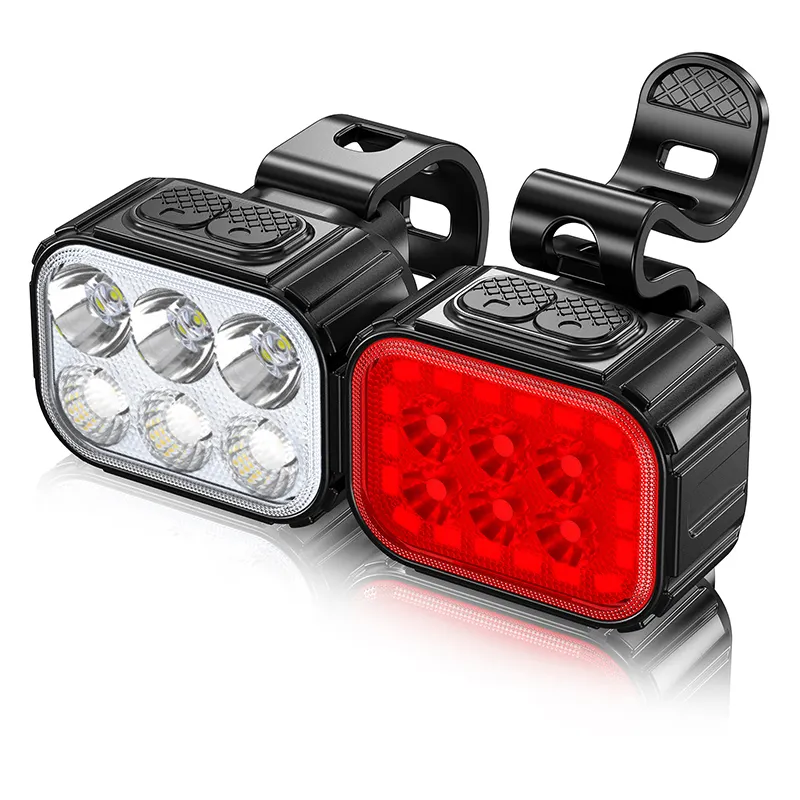 Q6 Bicycle Light Front Rear Lights USB Rechargeable MTB Cycle Lights Bike Accessories Bike Headlight