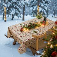 Nappe de Noël en PEVA, imperméable, anti-taches, écologique, certifiée OEKO-TEX, pour la décoration de Noël en extérieur et en intérieur
