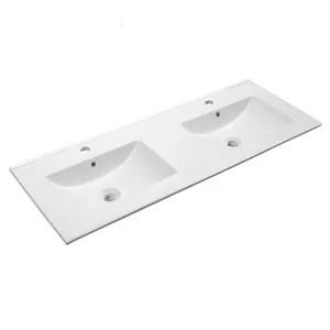 China supplier sanitary ware large size ceramic basin rectangle double sink thin edge wash basin high quality ceramic sink