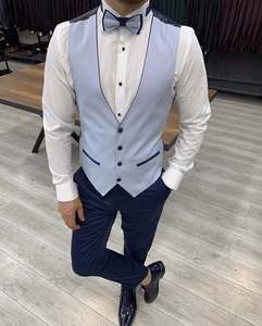 Traje de Novio de <span class=keywords><strong>3</strong></span> Piezas de Último Diseño, Traje de Hombre para Boda, Traje de Novio para Graduación, Blazer Masculino, Terno, Chaqueta + Pantalón + Chaleco - Product Image 4