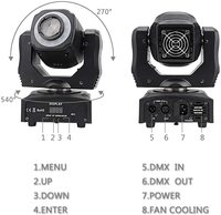 Nouvelle commande DMX 30W Spot coloré LED 7 Gobos tête mobile avec son dj Disco lumières