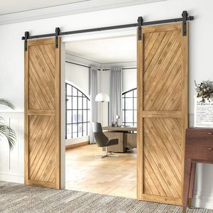 <span class=keywords><strong>Kit</strong></span> de quincaillerie pour <span class=keywords><strong>porte</strong></span> de grange en forme de J en acier au carbone noir robuste de 16 pieds - Product Image 5