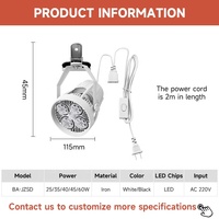 Spot LED COB de plafond commercial mobile à fixation par pince, installation facile, pour marché nocturne et hall, 25W 35W 40W 45W 60W