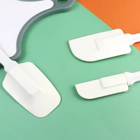 Ensemble de 3 spatules antiadhésives pour la pâtisserie et la décoration de gâteaux, résistantes à la chaleur, en TPR, avec manche en plastique, pour mélanger les œufs, la farine et la crème