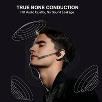 Écouteurs de sport à conduction osseuse Bluetooth à oreille ouverte, écouteurs sans fil résistants à la sueur avec microphone pour l'entraînement et la course à pied