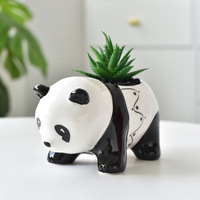 Pot Tanaman Sukulen Mini Kartun Panda Lucu Kecil Pot Bunga Keramik