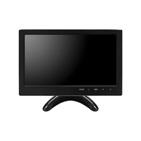 Monitor LCD IPS de Grado Industrial de 10.1 Pulgadas 1280x720 con Panel Táctil Capacitivo, Retroiluminación LED, Entradas VGA, Fuente de Alimentación de CC 12V