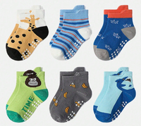 Chaussettes antidérapantes pour tout-petits de 0 à 5 ans, motif rayé, respirantes, écologiques, hiver, en mélange coton/nylon/spandex, sans couture