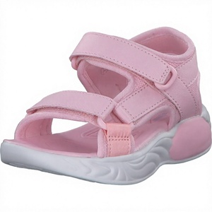 Pink Kids Flat Sandals <b>Hook</b> and Loop Strap Mesh Lined Lightweight <b>Outdoor</b> Summer Slides - Product Image 3