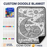 Couverture à colorier personnalisée tendance pour enfants, tapis de jeu artistique DIY, cadeau d'activité parent-enfant, tapisserie