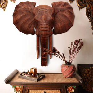 Scultura <span class=keywords><strong>da</strong></span> Parete in Resina Stile Nordico 2026 a Forma di Testa di Elefante, Statuetta di Leone Retrò alla Moda per Natale e Halloween in Famiglia - Product Image 4