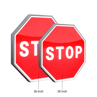 Panneau de signalisation routière octogonal en aluminium éclairé, panneau de sécurité routière, panneau d'avertissement routier extérieur imperméable