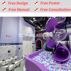 Custom Design Kids Indoor Playground Equipment for Children with Soft Big Slide and <b>Trampoline</b> Zone for Resort Hotel Play Areas - Product Image 2