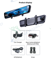 Nouvelle arrivée 11.88 pouces miroir Dashcam avant réel 4K arrière 4K Paerking moniteur GPS G-Sensor Super Vision nocturne