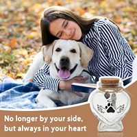 Bouteille à couvercle en liège PAIPET pour garder les poils d'animaux, avec empreinte de patte et aile d'ange, pot de souvenir pour chiens et chats, cadeau commémoratif, personnalisable OEM
