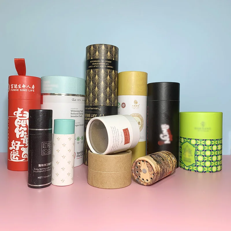 Custom design mini eco friendly kraft paper deodorant stick container lip balm tube twist push up lip stick paper tube