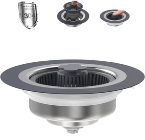 ตัวกรองกันอุดตันแบบป๊อปอัพ 3-in-1 สแตนเลสสำหรับอ่างล้างจานในครัว - Product Image 1
