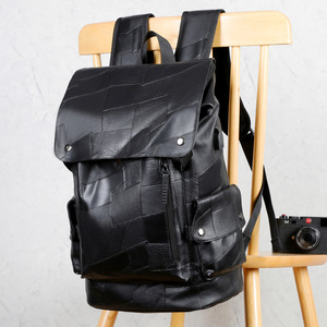 SARO XI Men's <b>Backpack</b> <b>15</b> <b>Inch</b> <b>Laptop</b> Capacity Waterproof Patchwork Design Travel School Bag - Product Image 4