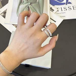 Bague en argent pur S925 avec perle en forme d'épi de blé, design de niche exquis pour l'index, bague de tempérament haut de gamme - Product Image 4